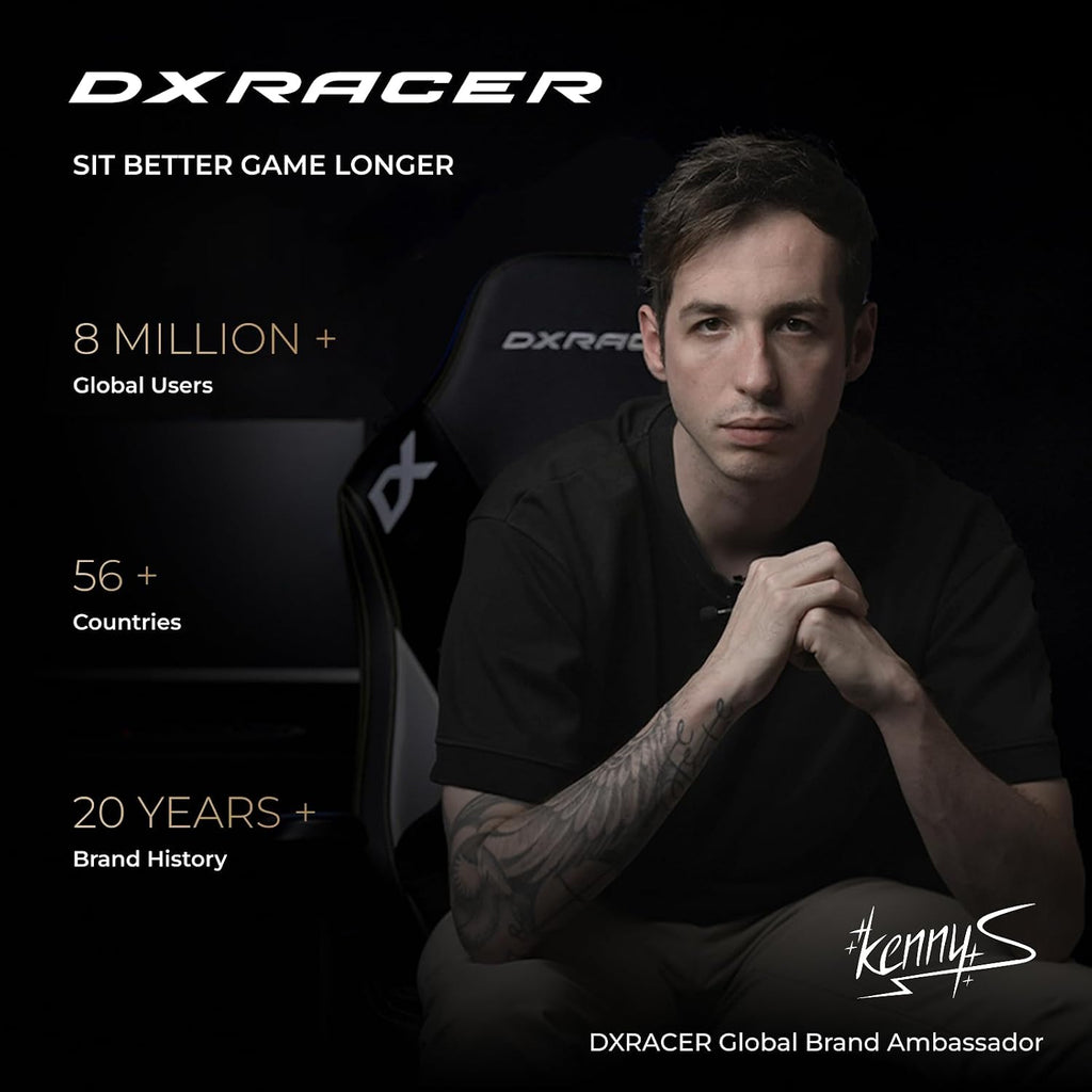 DXRacer Craft XL Video Gaming Chair for Adults, Ergonomic Office Reclining Computer Chair with Magnetic Head Pillow and Lumbar Support, Racing Style Height Adjustable (Woven Fabric, Black)