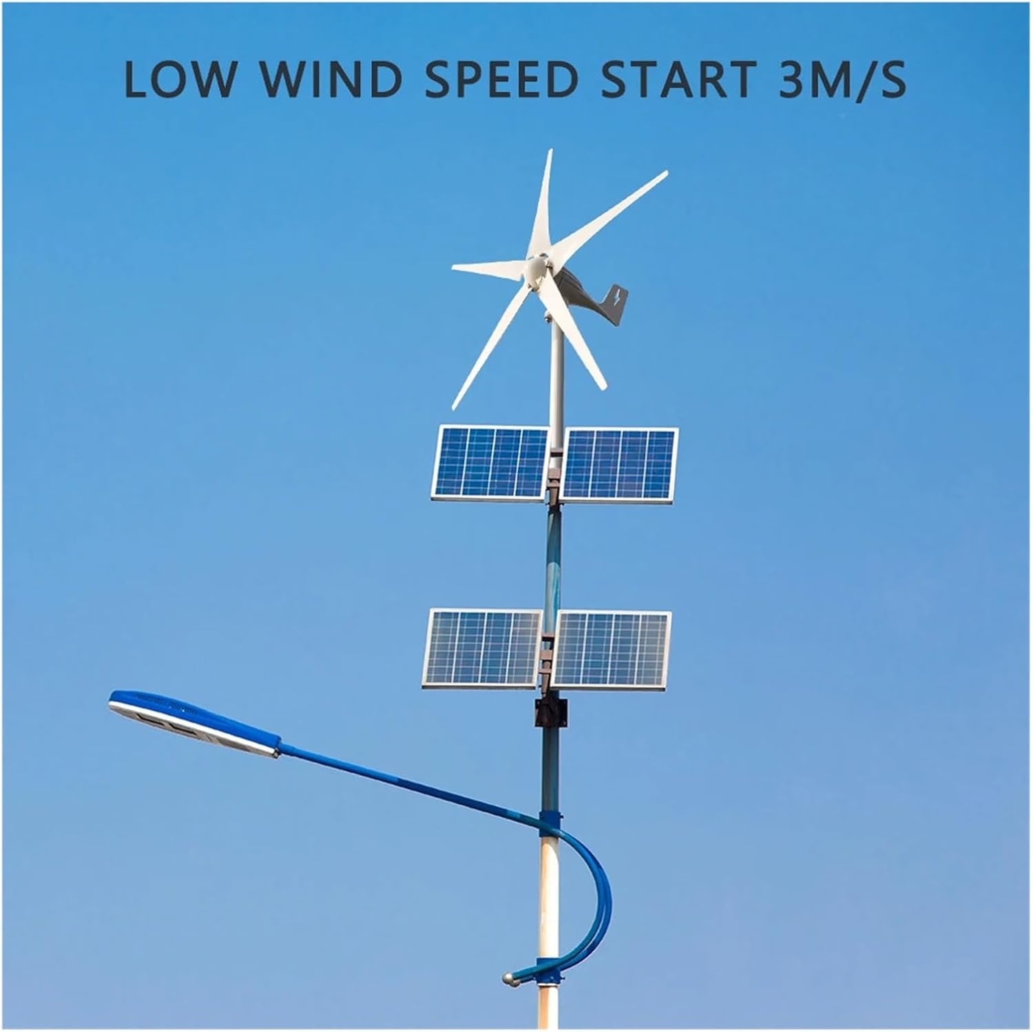 Wind Turbine Generator Kit, Windmills Wind Turbine nerator Kit 3000W 12V 24V 48V 5 Blades Home Use for Hybrid Solar Wind System(12V_3000W)
