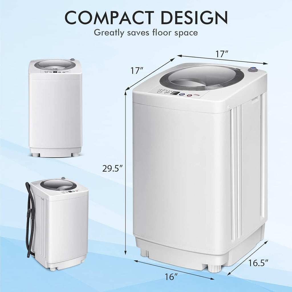 ARLIME Portable Washing Machine 1.2 Cu.ft, 8 lbs Capacity, Built-in Drain Pump, Full-automatic Washer and Dryer Combo for Apartment, RV, Dorm