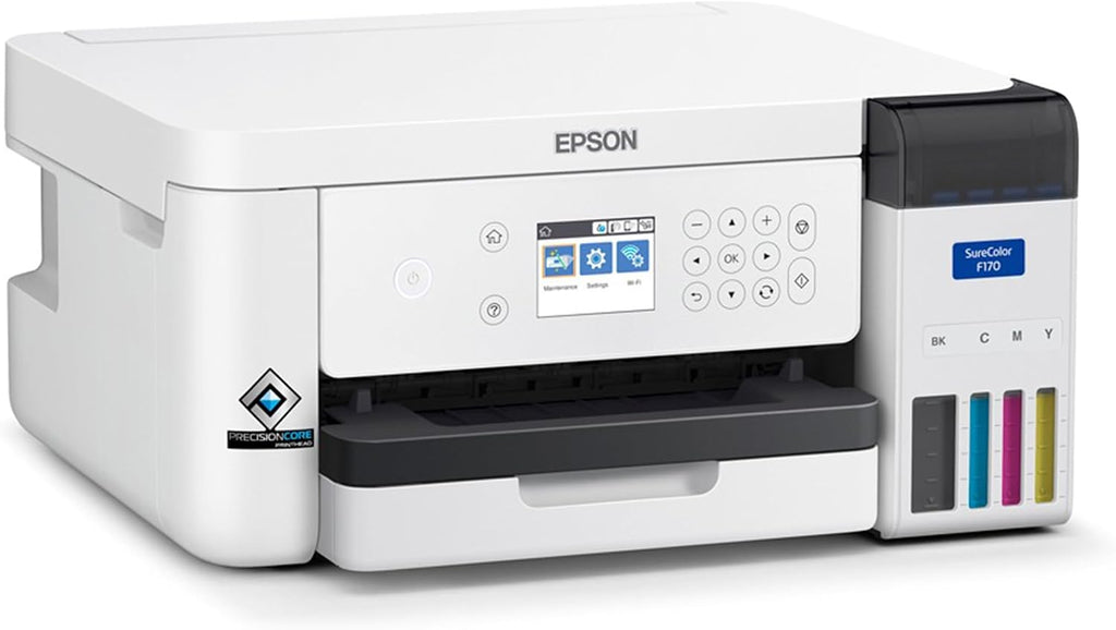 Epson SureColor F170 Dye-Sublimation Printer – Compact 8.5' x 11' Format – Includes Genuine Epson Ink, User Guide & Power Cable – Original OEM Product with Full Manufacturer Support