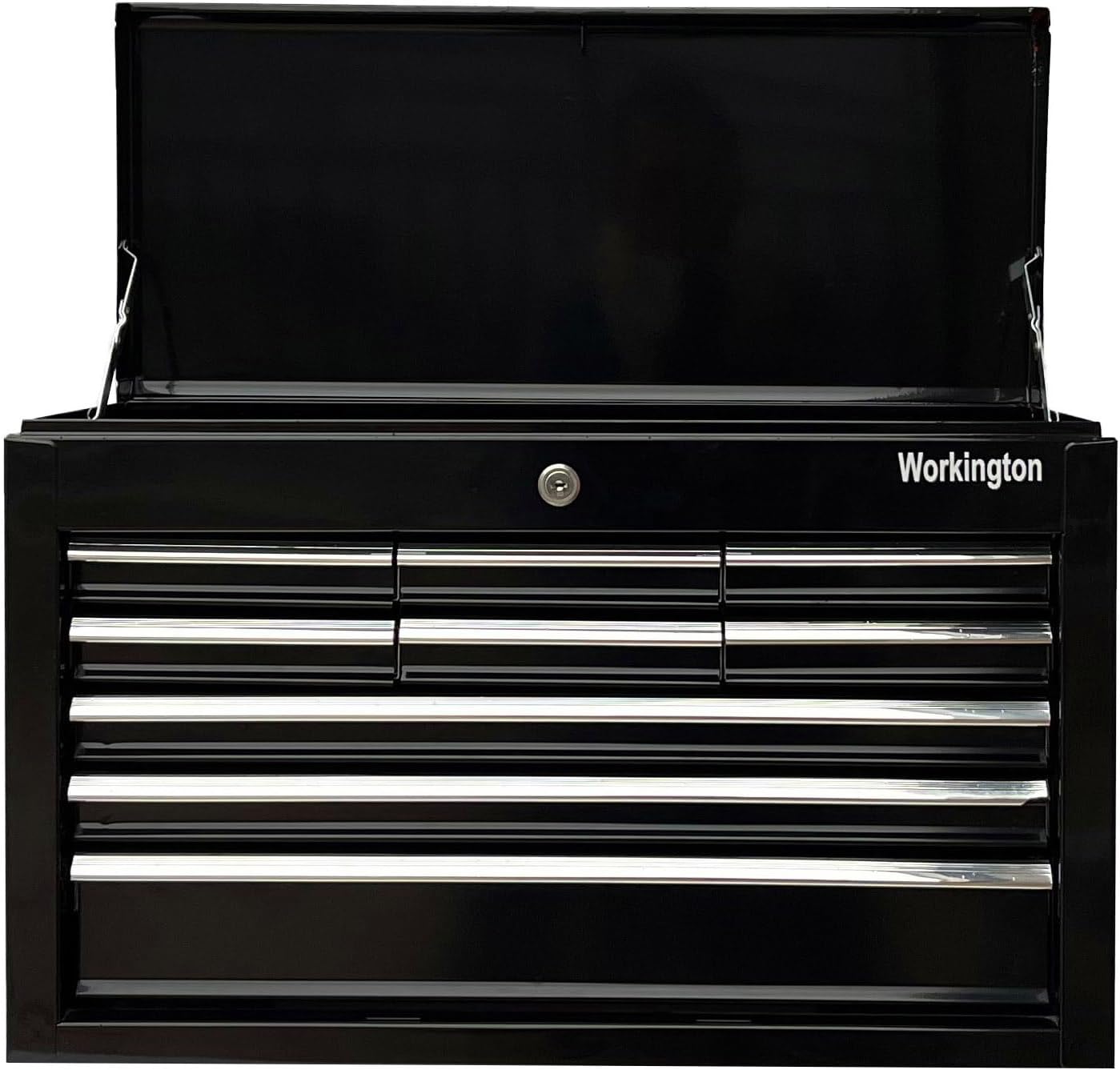 Workington Portable Metal Tool Chest with 9 Drawers, 24' 9-Drawer Tool Chest Cabinet with Ball Bearing Drawer Slides, Steel Tool Storage Box Organizer 4006 Black