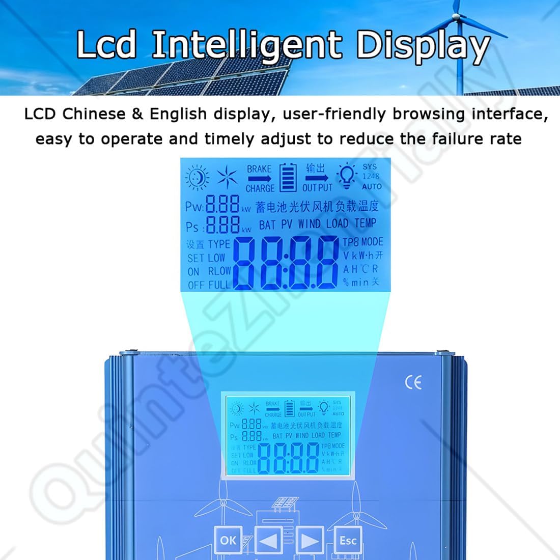 Off Grid Hybrid Wind Solar Controller,3000w-8000w Wind Turbine Generator Solar Panel Auto Regulator,Multiple Load Control Modes,Customize Settings According Needs 6000W