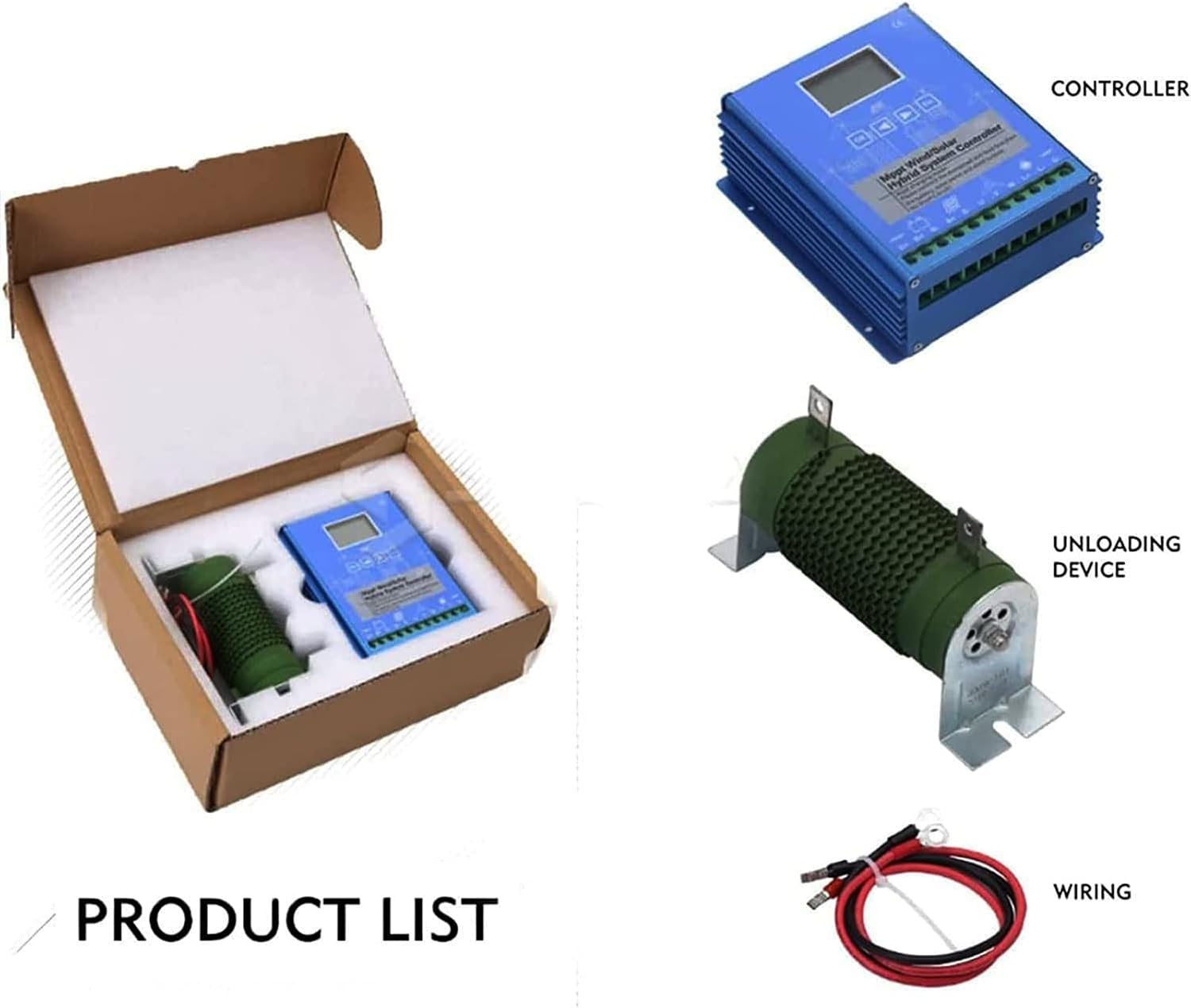 3000W 12V 24V 48V MPPT Wind Solar Hybrid Controller, Wind Turbine Generator Regulator for Wind Turbine Generator Windmill Alternator Battery