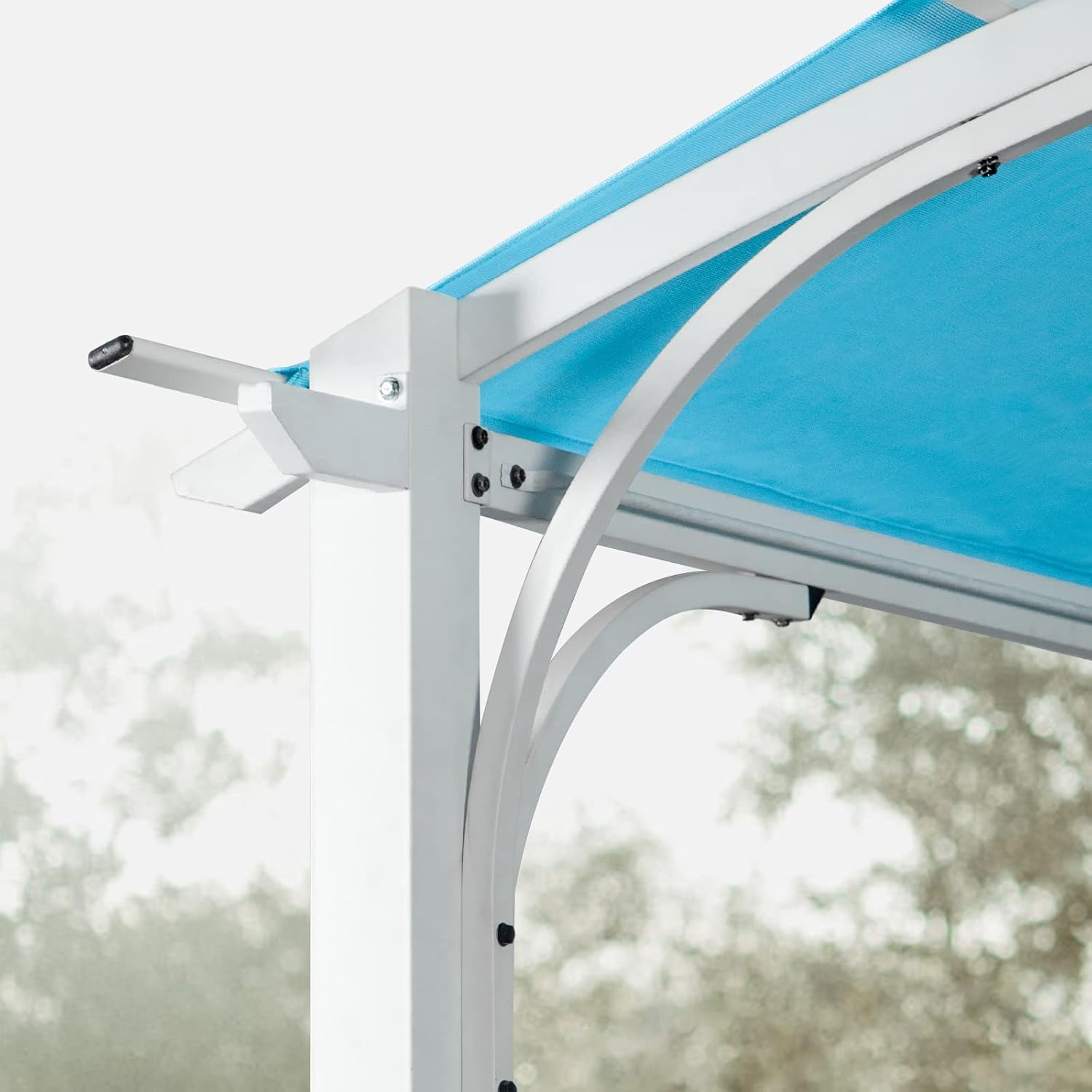 10' x 10' Outdoor Pergola, Pergola Canopy for Patio, Arched Roof Metal Pergola with Full Coverage Sun Shade Canopy, Tiffany Blue Tiffany Blue Sidewalls