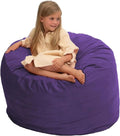 ULTIMATE SACK 3000 3-Foot Bean Bag Chair, Purple Suede Cover – Oversized Foam Lounger, Floor Seat, Small Sofa, or Couch Bed for Living Area, Gaming Room, or Reading Lounge