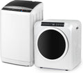 ROVSUN 25LBS Full-Automatic Washing Machine and 3.5CuFt Portable Clothes Dryer Set, Compact Laundry Washer and Dryer Combo Set with Stainless Steel Inner Tub, for Apartment, Dorms, Home