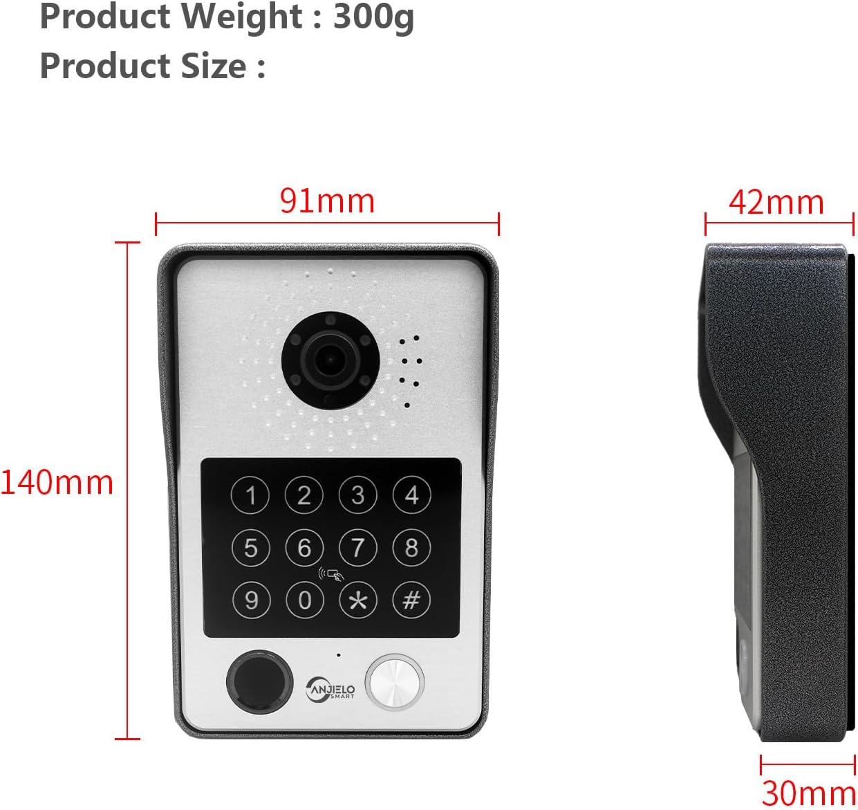 7-Inch Smart Video Intercom System,1080P HD Wired Doorbell with Touchscreen Monitor,Fingerprint, RFID & PIN Unlock,Tuya Smart App Control,Ideal for Homes, Villas & Apartments (1 doorbell + 4 Monitor)
