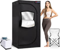 TopMaster Portable Sauna Steam Tent, Full Size Home Personal Sauna Box Steam Room, Large 3 Liter 1000W Generator, Folding Chair, 9 Levels,