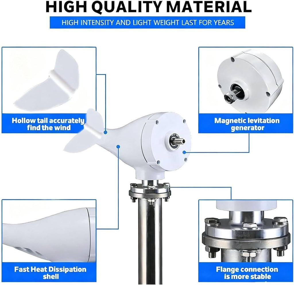 Hybrid Wind Turbine Generators,3000W/5000W/8000W 8-Blade Vertical Axis Wind Turbines Generator,Wind Power Generator,for Marine, RV, Home Permanent Magnet Generator 24V-3000W