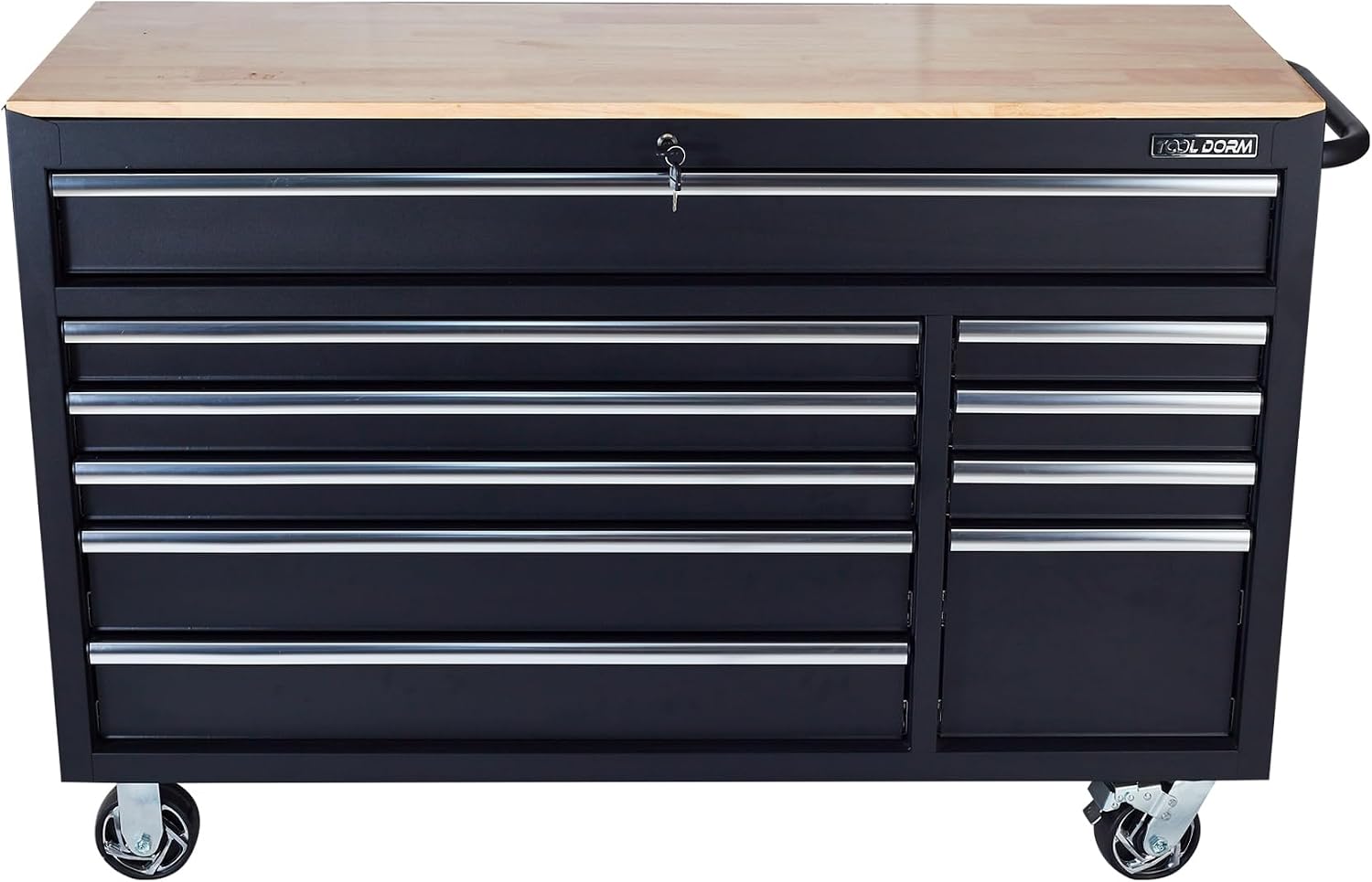 Tool Chest Cabinet, Large Capacity Metal Tool Box with Wheels and Cylinder Locking, Roll Around Storage Organizer Tool Cart for Garage, Redtool cabinets on Wheels (Black, 6-Drawer)