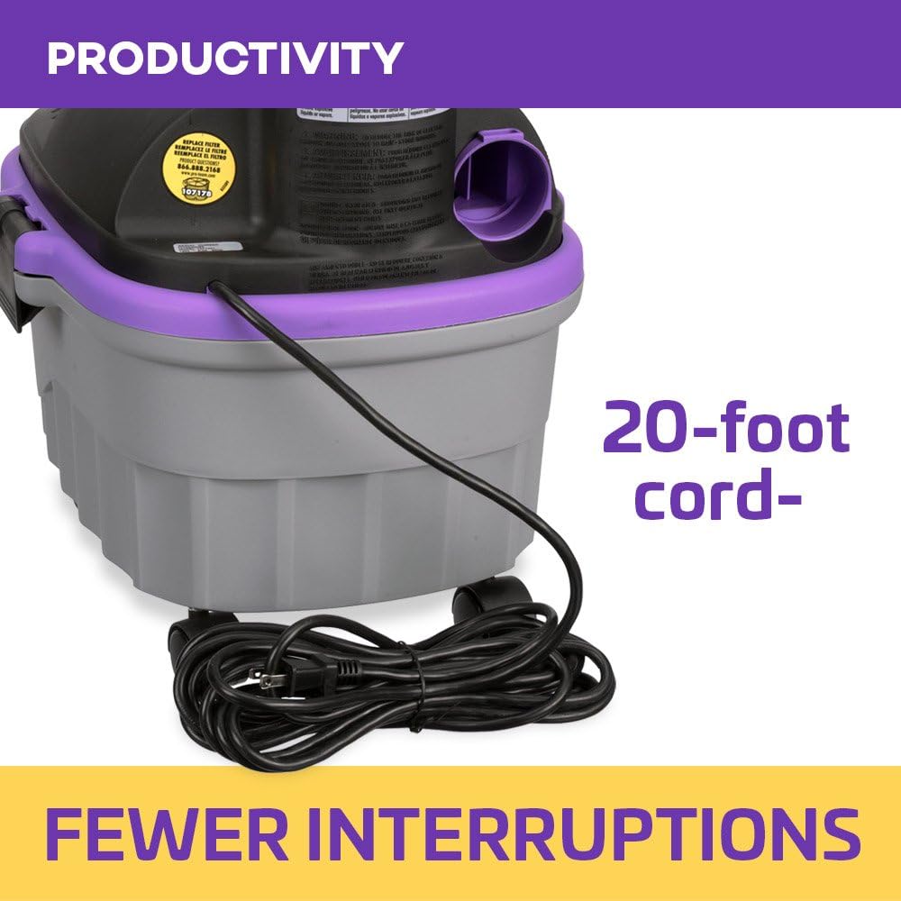 ProTeam Wet Dry Vacuums, ProGuard 4 Portable, 4-Gallon Wet Dry Vacuum Cleaner with Tool Kit