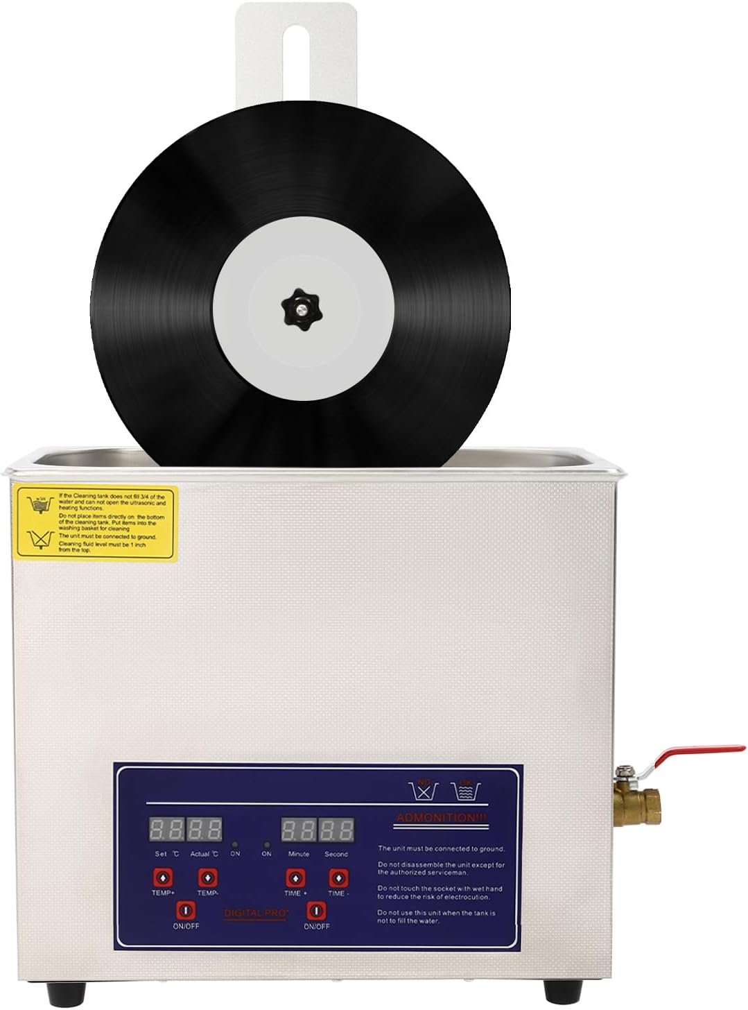 6.5L Ultrasonic Vinyl Cleaner, Record Cleaner Machine, 180W Heavy-Duty Cleaning System with Drying Rack & Accessories for Home, Studio, Vinyl Collections