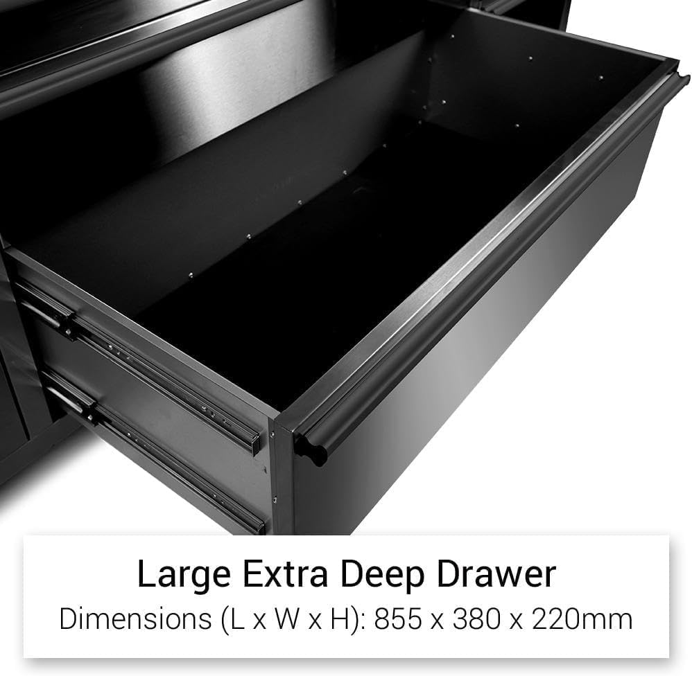 AnorTrek 72 inch 15 Drawers Tool Chest with 3 Up Cabinet & Pegboard, Rolling Tool Cabinet with Drawers (Black)