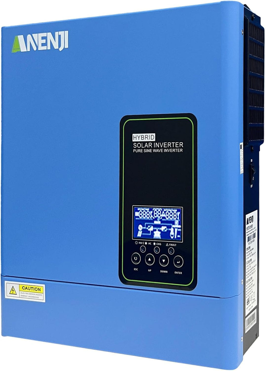 3000W Hybrid Solar Inverter 24V DC to 110V AC, Pure Sine Wave, Built-in 100A MPPT Controller, 98% Efficiency, Solar & Generator Input, Dustproof, for Home Backup RV Off-Grid