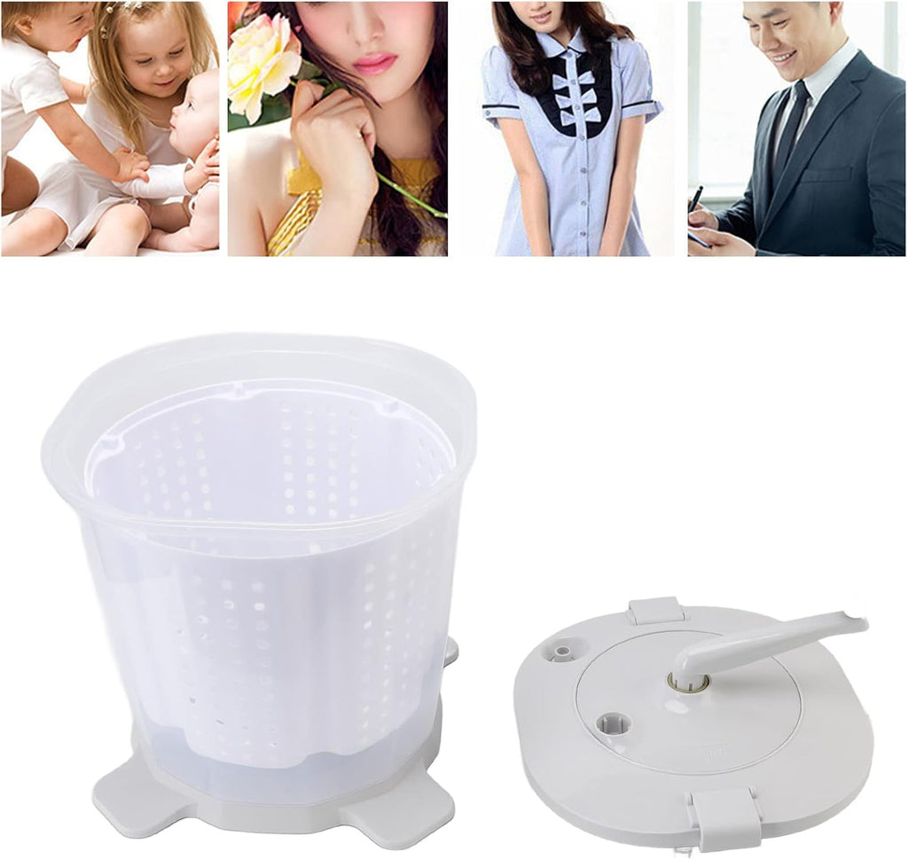 Portable Hand Crank Manual Washing Machine, Non Electric, Nordic Grey, for Dormitory Apartment Camping