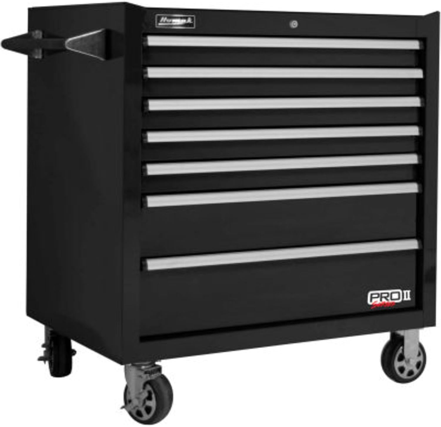 Homak PRO II Series 36' 7-Drawer Roller Cabinet, Black, BK04036072