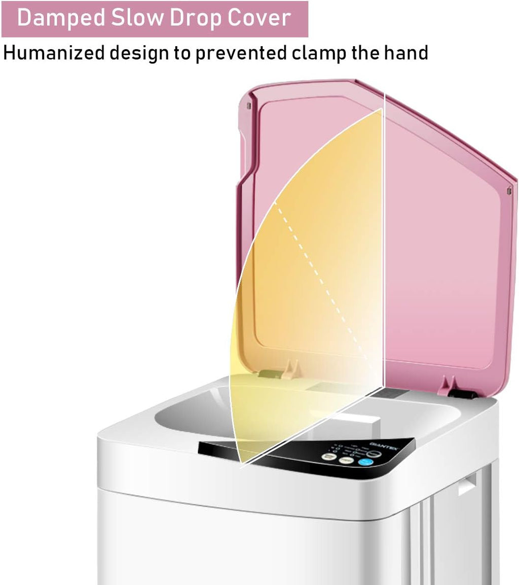 Giantex Full-Automatic Washing Machine Portable Washer and Spin Dryer 7.7 lbs Capacity Compact Laundry Washer with Built-in Barrel Light Drain Pump and Long Hose for Apartments Camping (White & Pink)