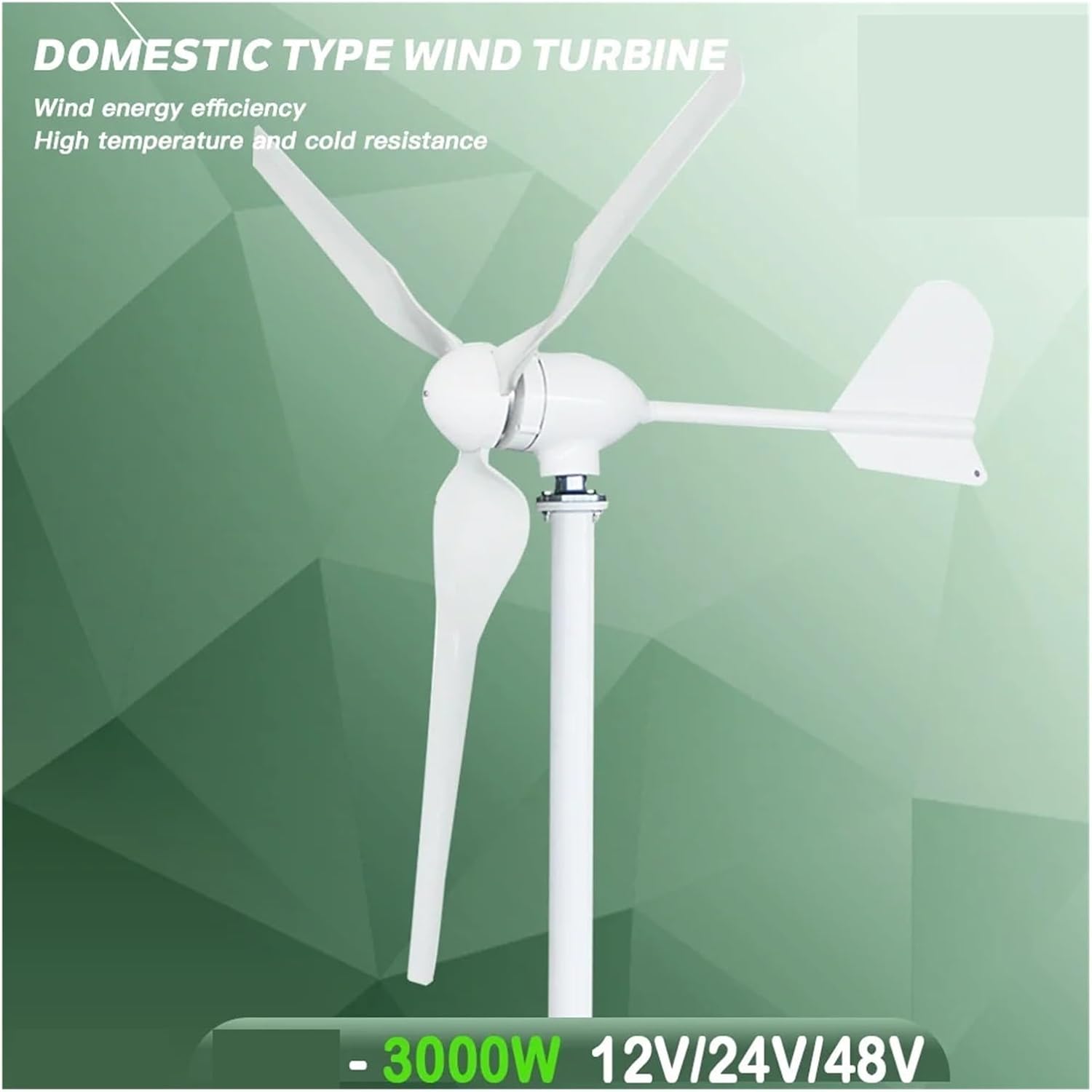 Wind Turbine Generator Kit 3000W Low Noise Horizontal Turbine 12V/24V/48V Wind Power Generator for Hybrid Solar Wind System for Home, Farm, RVs, Boats(MPPT Hybrid Control,48V)