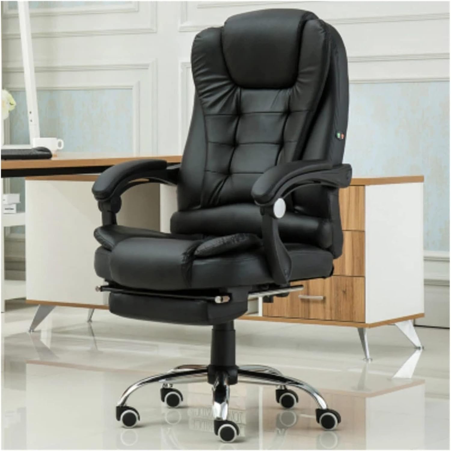 Gaming Chair Massage Synthetic Leather Office Chair Home Reclining Computer Boss Chair Swivel Lifting