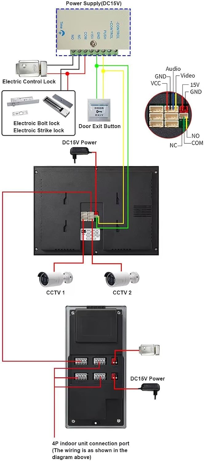 Wired Video Apartment Intercom System,6/12/18/24 Units 7 Inch Monitor 1080P Doorbell Intelligent Doorphone Kit with Motion Detection,Anti-Tamper Alarm,3 in 1 Unlock for Flat House,Tuya (6 Monitor)