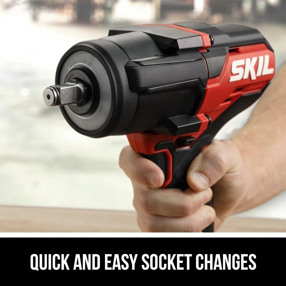 SKIL PWR CORE 20 Brushless 20V 1/2-Inch Mid-Torque Impact Wrench Tool Only- IW5761B-00