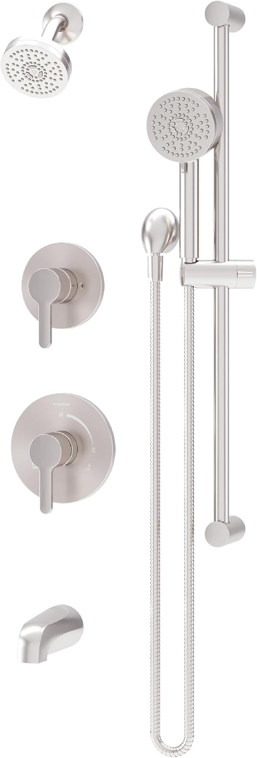 Solarity HydroMersion Double Handle Tub and Shower Trim Kit with Hand Spray in Satin Nickel