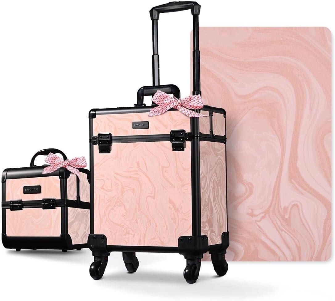 BYOOTIQUE 2-Piece Makeup Train Case Cosmetic Organizer Kit CB Dusk Artists