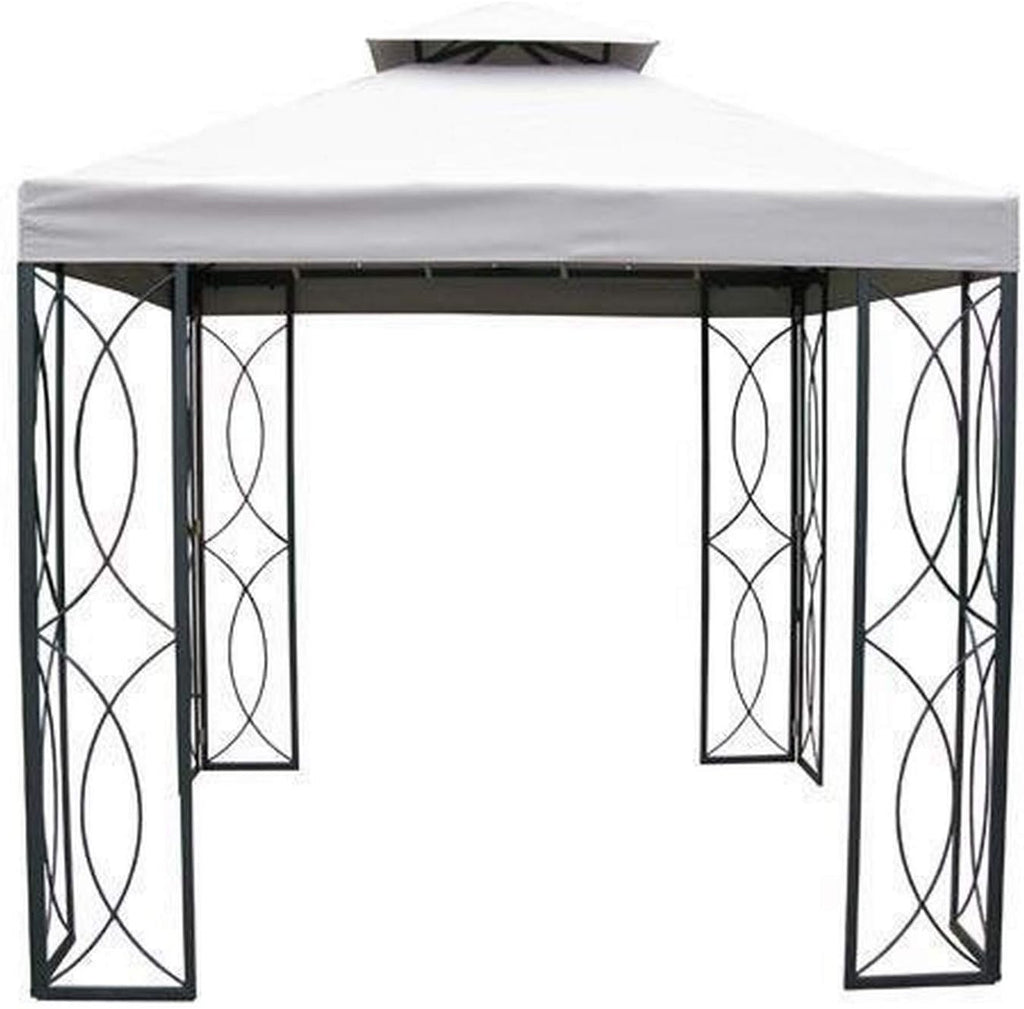 Garden Winds Reinforced RipLock 350 Replacement Canopy Top Cover Compatible with Garden Treasures 8' x 8' Gazebo Models S-582D, S-582DN - Beige