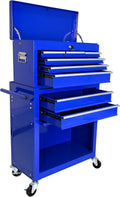 High Capacity Rolling Tool Chest with 8-Drawer Tool Box on Wheels Multifunctional Tool Cart Mechanic Tool Storage Cabinet for Garage, Warehouse, Workshop, Repair Shop (Blue)