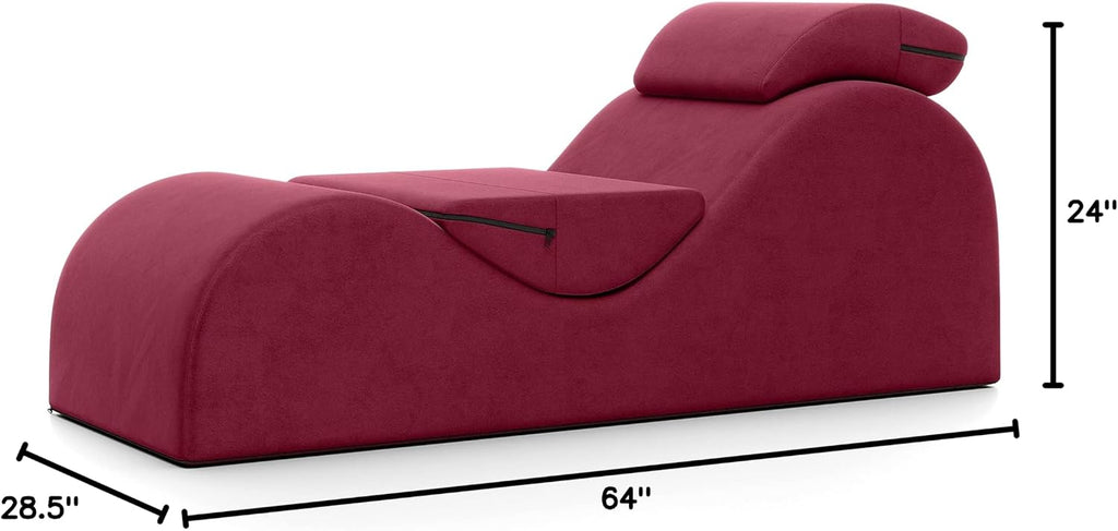 Avana Luvu Lounger - Chaise Lounge Chair for Yoga, Exercise, Massage - High Density Foam - Made in The USA - Red