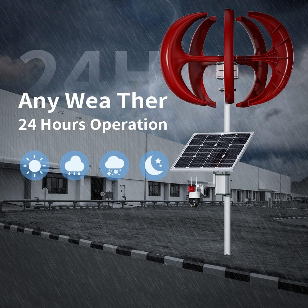 Efficient 12V 24V 48V Vertical Wind Turbine Generator+3000W Permanent Magnet Lantern Vertical Wind Turbine Kit with Controller for Home