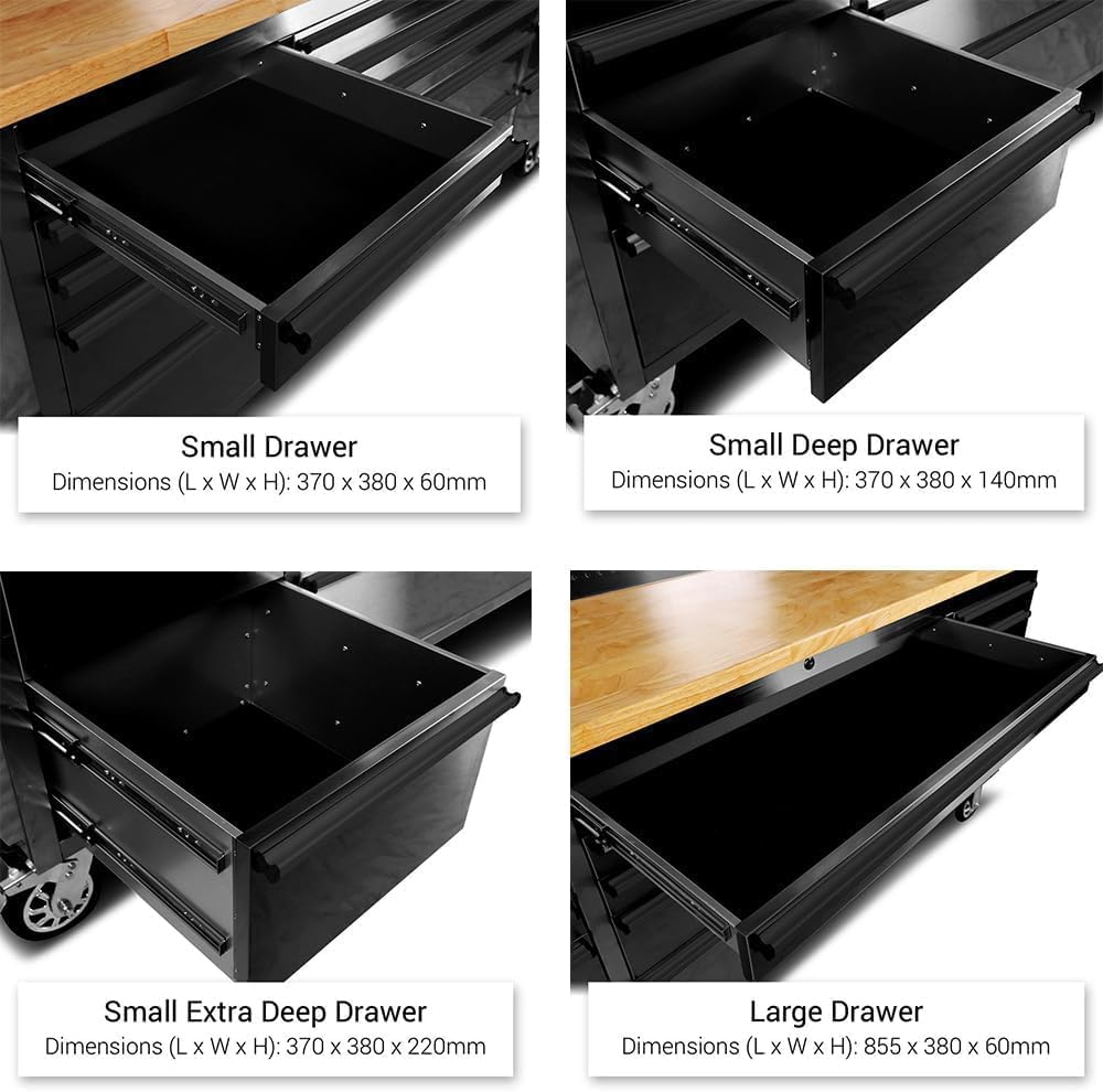 AnorTrek 72 inch 15 Drawers Tool Chest with 3 Up Cabinet & Pegboard, Rolling Tool Cabinet with Drawers (Black)