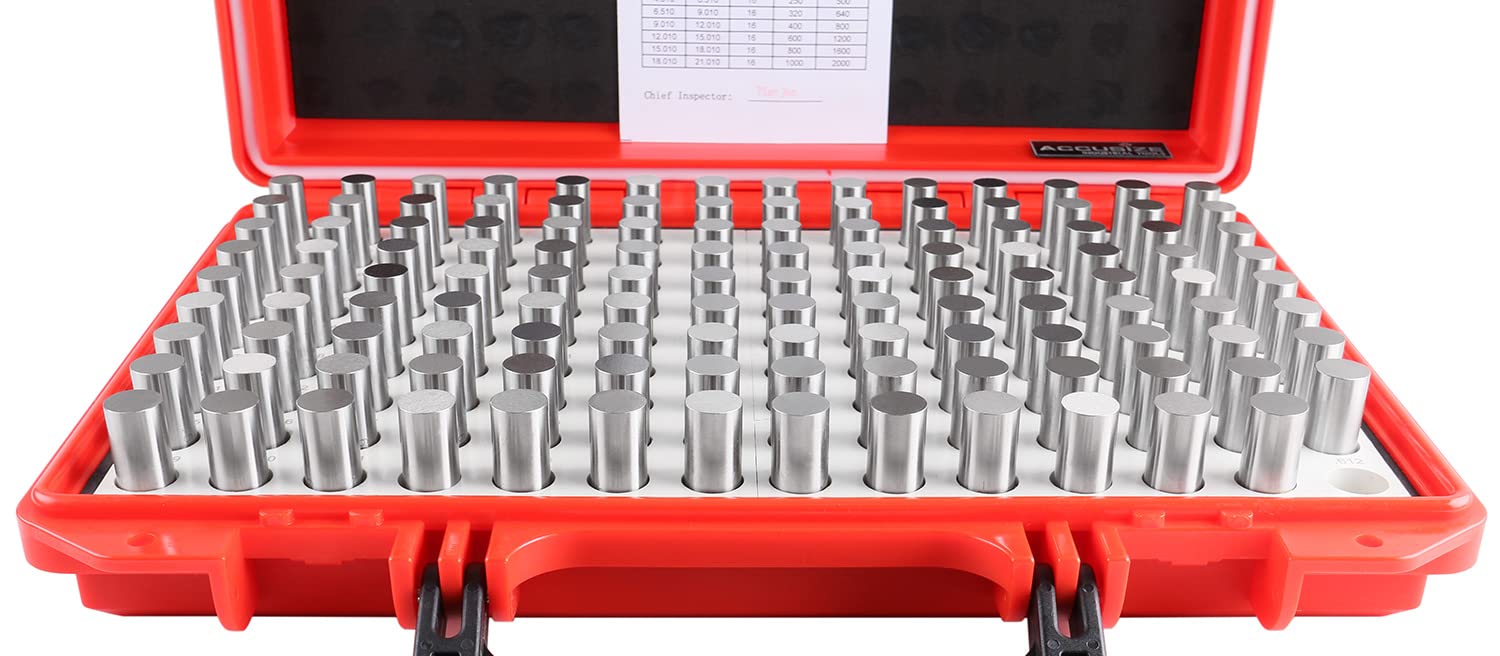 Accusize Industrial Tools 0.501'' to 0.625'' Minus Class Zz Pin Gauge Set, 125 Pcs/Set, 2'' Overall Length, M3(-)