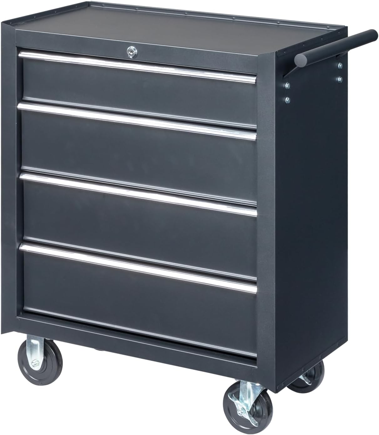 Vasitelan Tool Chest, 4 Drawers Rolling Tool Chest with Wheels, Portable Rolling Tool Box on Wheels, Tool Chest Organizer for Garage, Workshop, Home Crafts Use (Black)