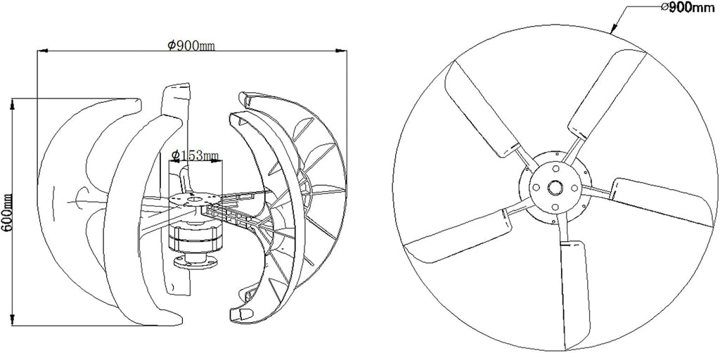Low Noise Windmill Vertical Wind Turbine Generator,3000W Vertical Axis Wind Turbine Generator 12V 24V 48V with MPPT Controller for Home Use