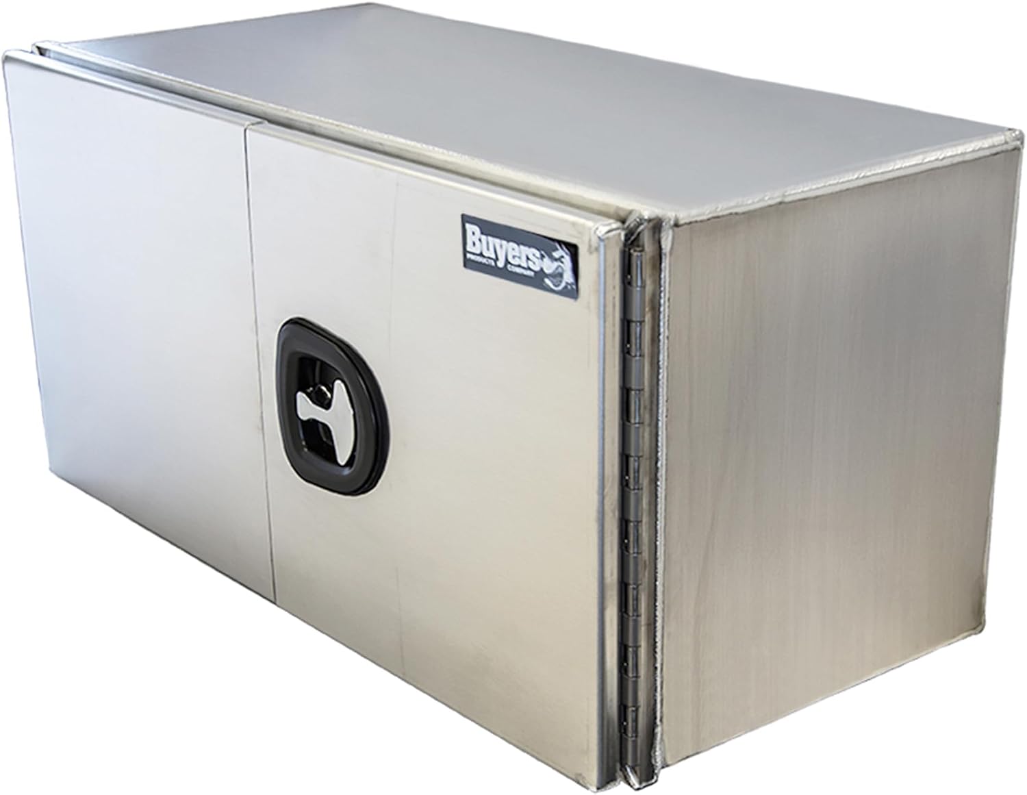 Buyers Products 1705433 Pro Series 24x24x30 Smooth Aluminum Underbody Truck Tool Box, Single Barn Door, Compression Latch, 0.125 in Thick, Rain Gutter & Bulb Seal, Bolt-On Stainless Hinge