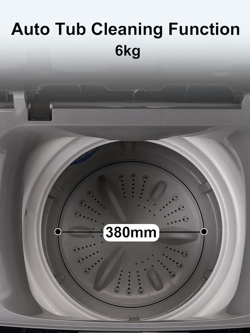KRIB BLING Full-Automatic Washing Machine with Drain Pump, 17.7 lbs Compact Washer, 10 Wash Program & 8 Water Level, Ideal for Apartment, Dorm, RV, GREY (KB02-GREY6)