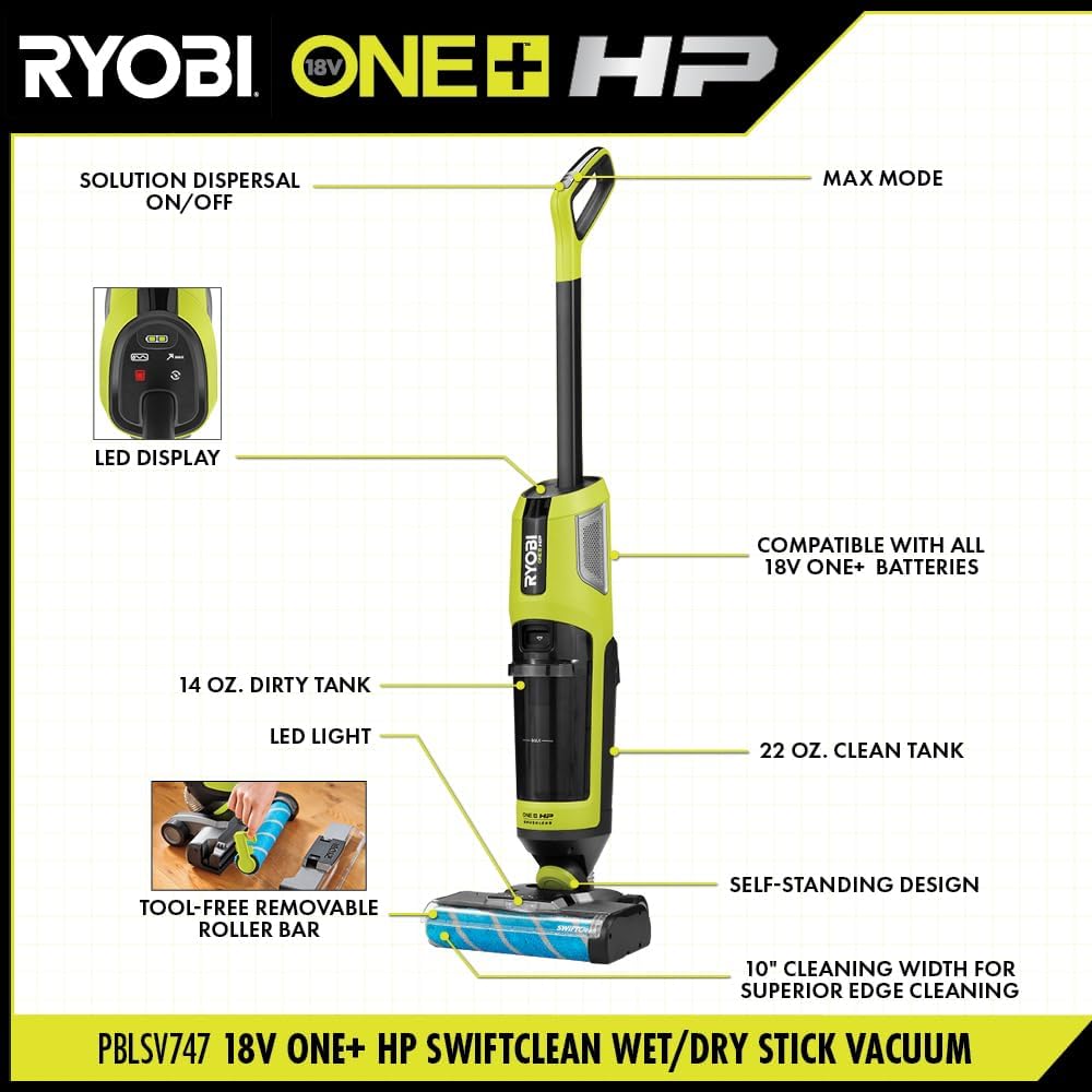 ONEAND HP 18V Cordless SWIFTCLEAN Wet/Dry Stick MOP and Vacuum Tool ONLY