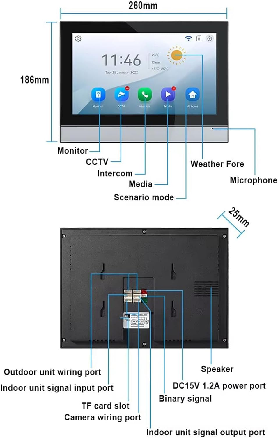 Wired Video Apartment Intercom System,6/12/18/24 Units 7 Inch Monitor 1080P Doorbell Intelligent Doorphone Kit with Motion Detection,Anti-Tamper Alarm,3 in 1 Unlock for Flat House,Tuya (6 Monitor)