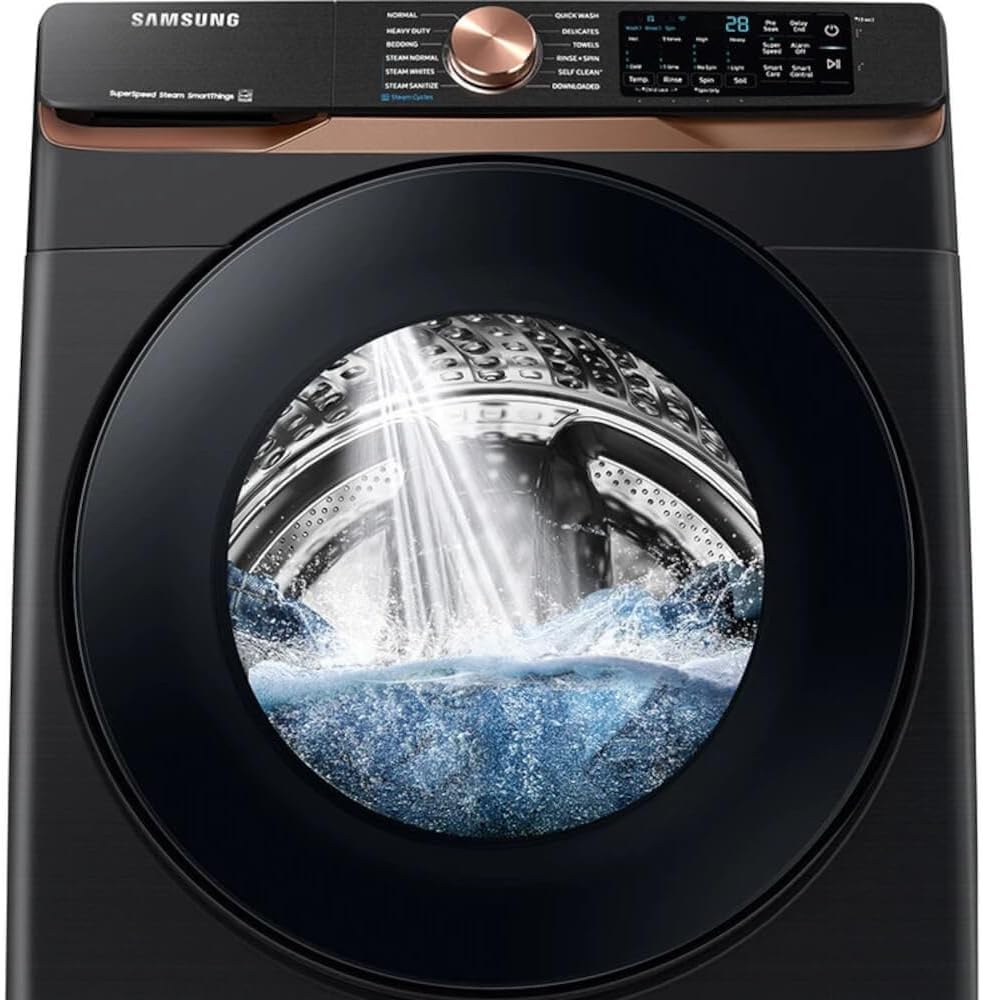 Samsung 5.0 cu. ft. Extra Large Capacity Smart Front Load Washer with Super Speed Wash and Steam, Brushed Black, WF50BG8300AVUS