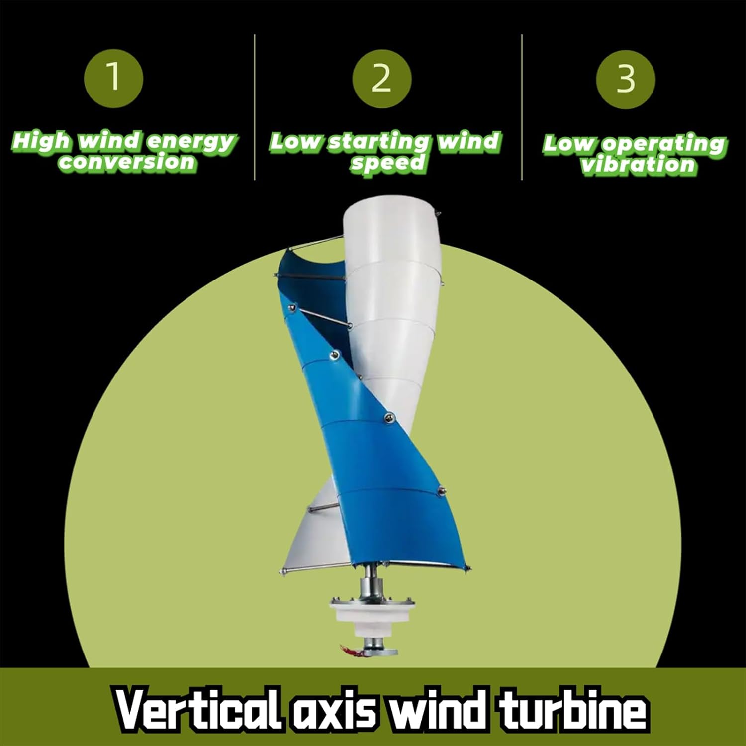 3000W Wind Turbine Generator Kit 12V 24V 48V 96V 120V With 300W Solar Panel And Controller Vertical Axis Wind Turbine Free Energy Windmill Home Use Three Phase Generator(120V)