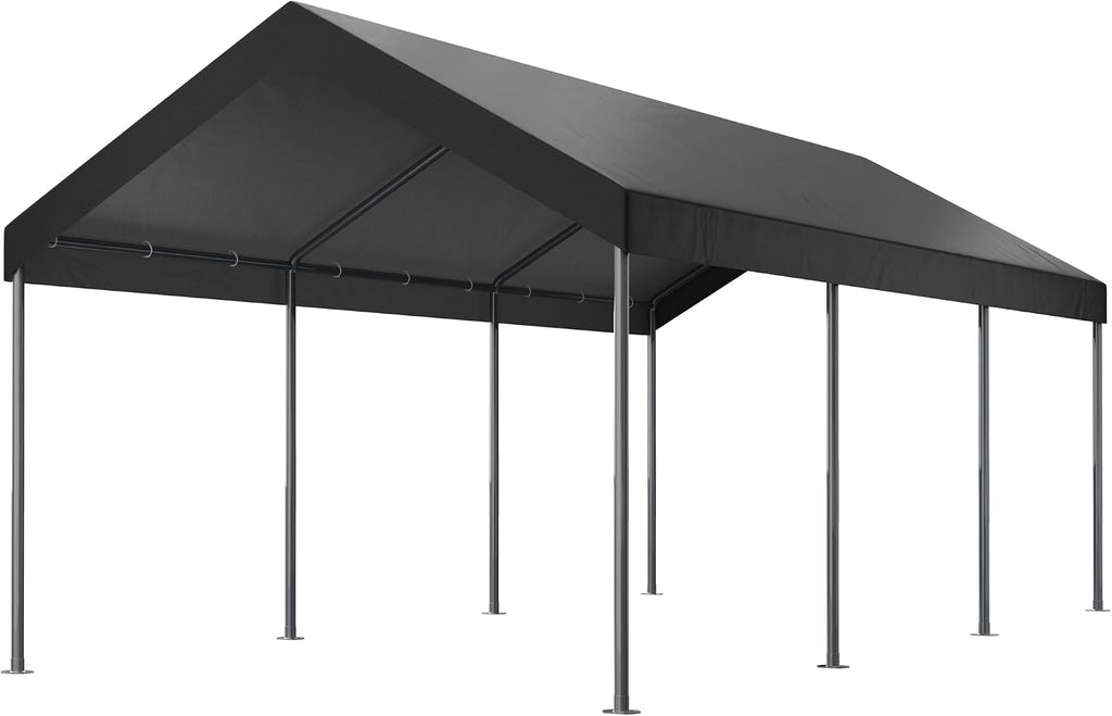 Shintenchi 10x20ft Heavy Duty Carport with UV&Wind Resistant Canopy,Portable Carport Garage Shelter with Stable Powder-Coated Steel Frame,Outdoor Carports for Car,Bike,Camp,Storage(Grey)