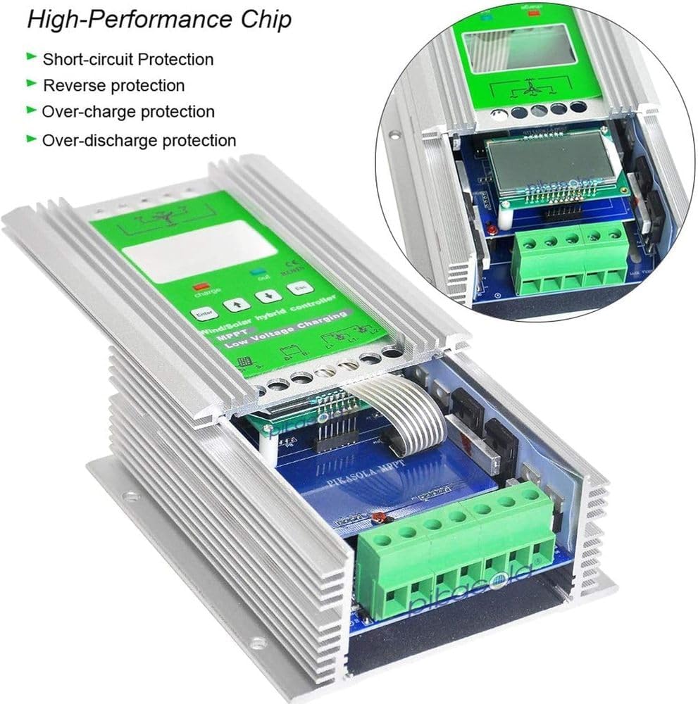 3000W Off-Grid MPPT Solar Wind Turbine Charge Controller with Dump Load & LCD Display for Wind Generators & Solar Panels