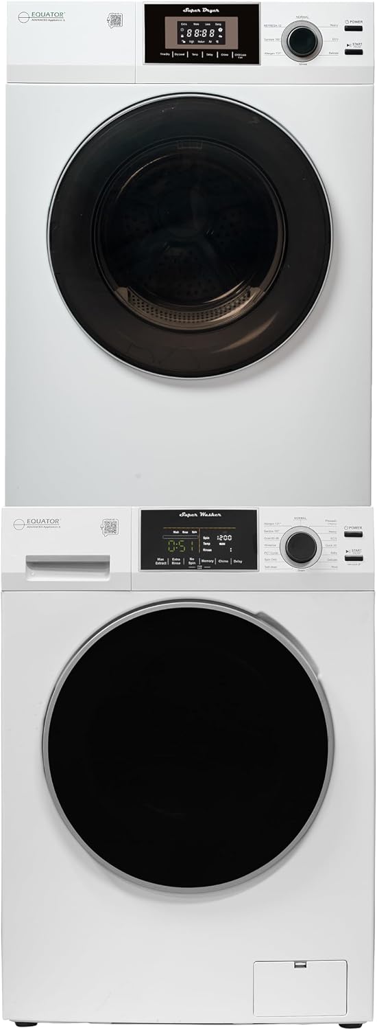 Equator Matching Laundry Set 110V ONE OUTLET 15 Lb Washer 1.62 cu.ft+13Lb Vented Dryer 3.1cu.ft