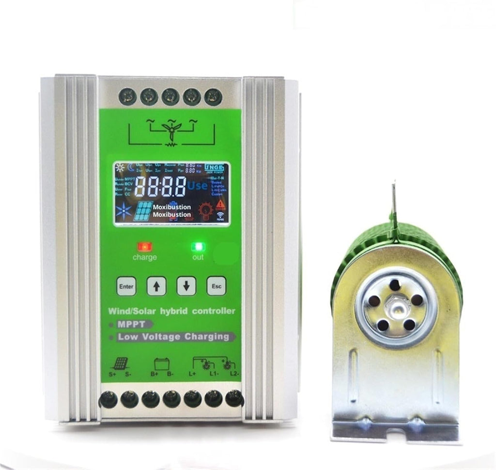 Wind Generator, 12V 24V 48V 3000W 5KW Hybrid Wind Solar Charge Controller Generator System for Lithium Lead Acid Battery,Wind Turbines(12V/24V 48V 400W Wind+500W Solar)