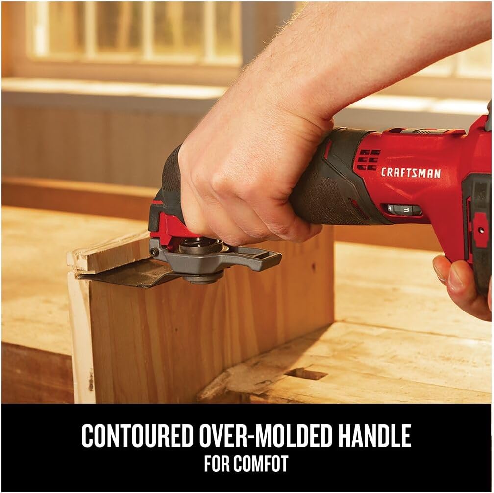 CRAFTSMAN V20 Cordless Multi-Tool, Oscillating Tool Kit, 16 Piece Kit with Blades, Sand Paper, Battery and Charger Included (CMCE500D1)