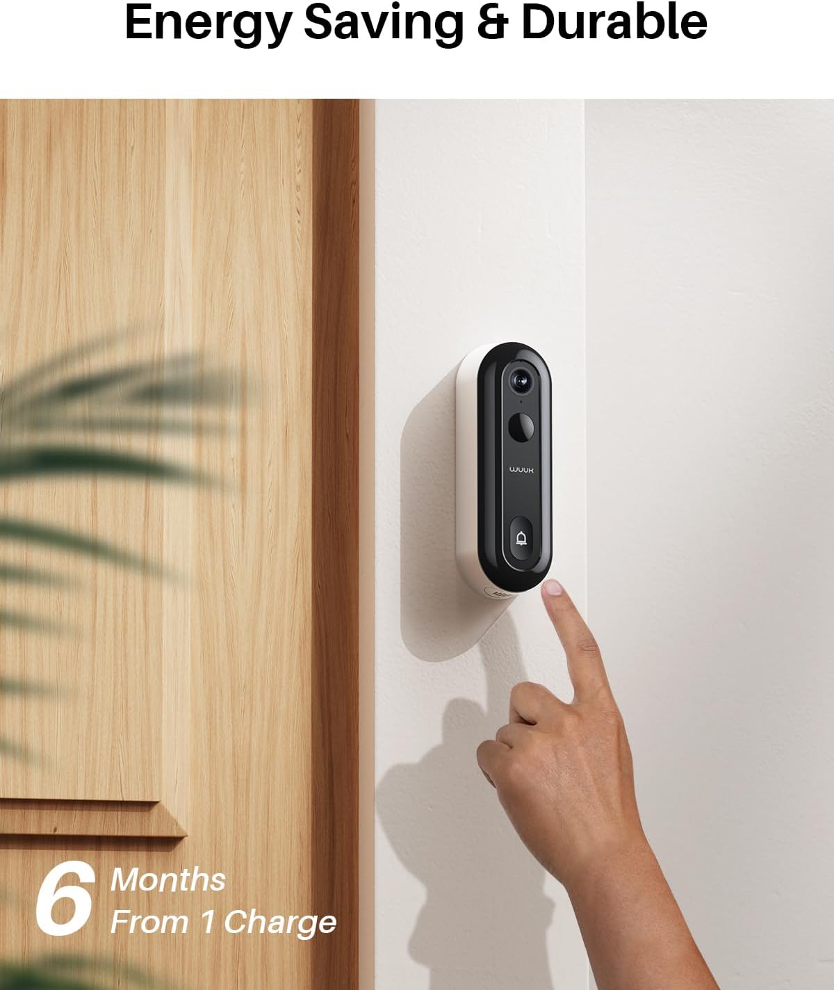 WUUK 2K Doorbell Camera, Video Doorbell Wireless/Wired, Homebase Supports Up to 8 Cams, No Subscription, 2.4/5 GHz WiFi, 32G Local Storage, Human Detection, Compatible with Alexa and Google Home