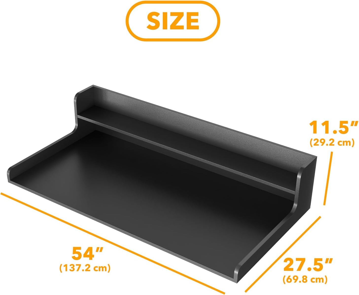 SpaceAid Washer Dryer Countertop with 2-Tier Shelf, Wood Topper with Edge, 54' Width x 27.5' Depth Cover Organizer Guard for Washer and Dryer Counter Laundry Hamper Storage (Black)