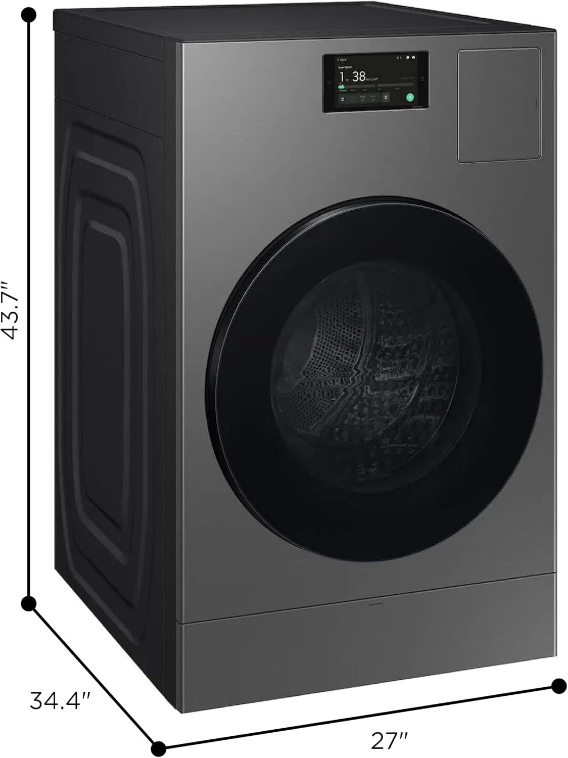 Samsung 5.3 cu. ft. Bespoke AI Laundry Ventless Heat Pump Dryer Combo All-in-One Ultra Capacity Washer with AI Home, Dark Steel, WD53DBA900HZA1