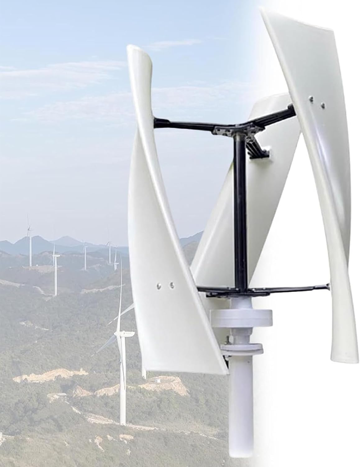 3000W Vertical Wind Turbine Generator Kit - Efficient Renewable Energy for Low Wind Speeds (2M/S) - Wind-Solar Hybrid Power System, 24V Eco-Friendly Solution